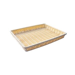 長方型仿藤籃-米白色