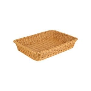 深長方型仿藤籃-棕色