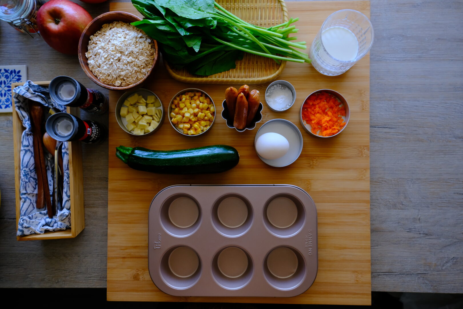 【SANNENG Breakfast】Cheesy Vegetable Oatmeal Cups